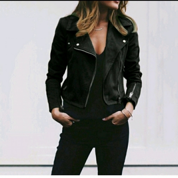 Jackets & Blazers - Final Price Biker motto fleece zipper jacket